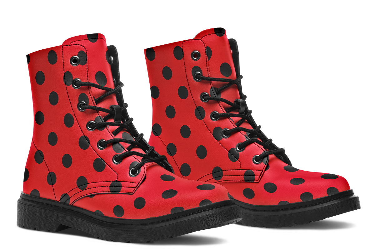 Red And Black Polka Dot Boots