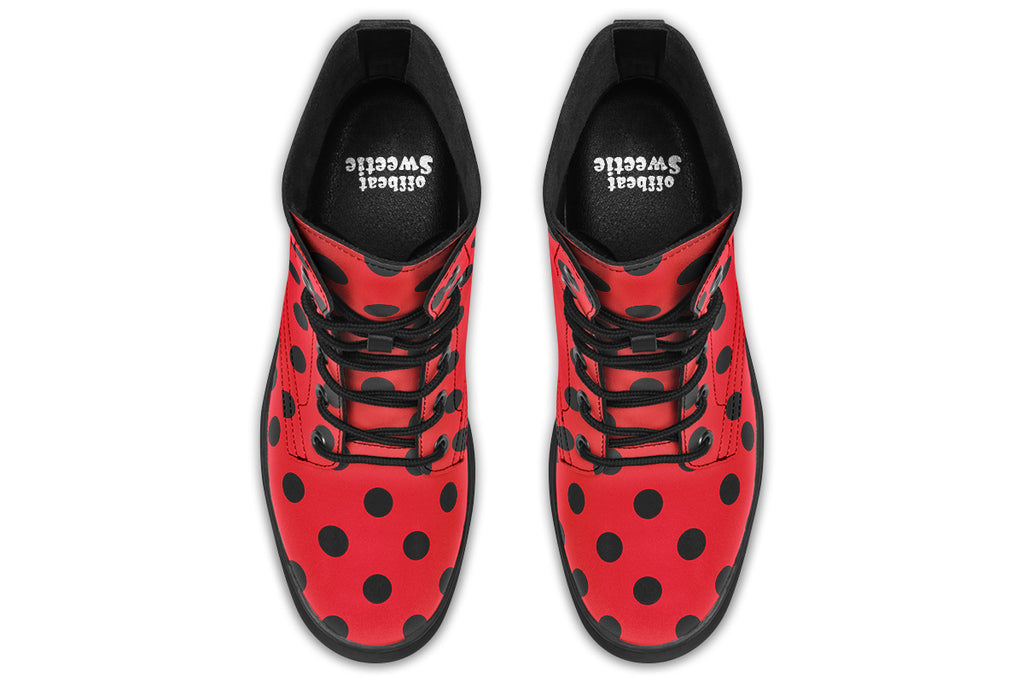 Red And Black Polka Dot Boots