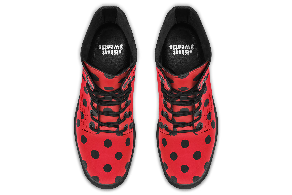 Red And Black Polka Dot Boots