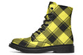 Sunny Yellow Plaid Boots