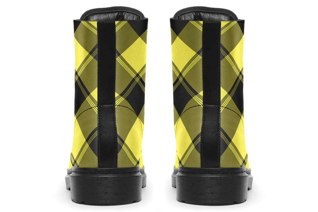 Sunny Yellow Plaid Boots