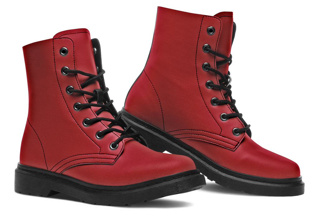 Deep red boots