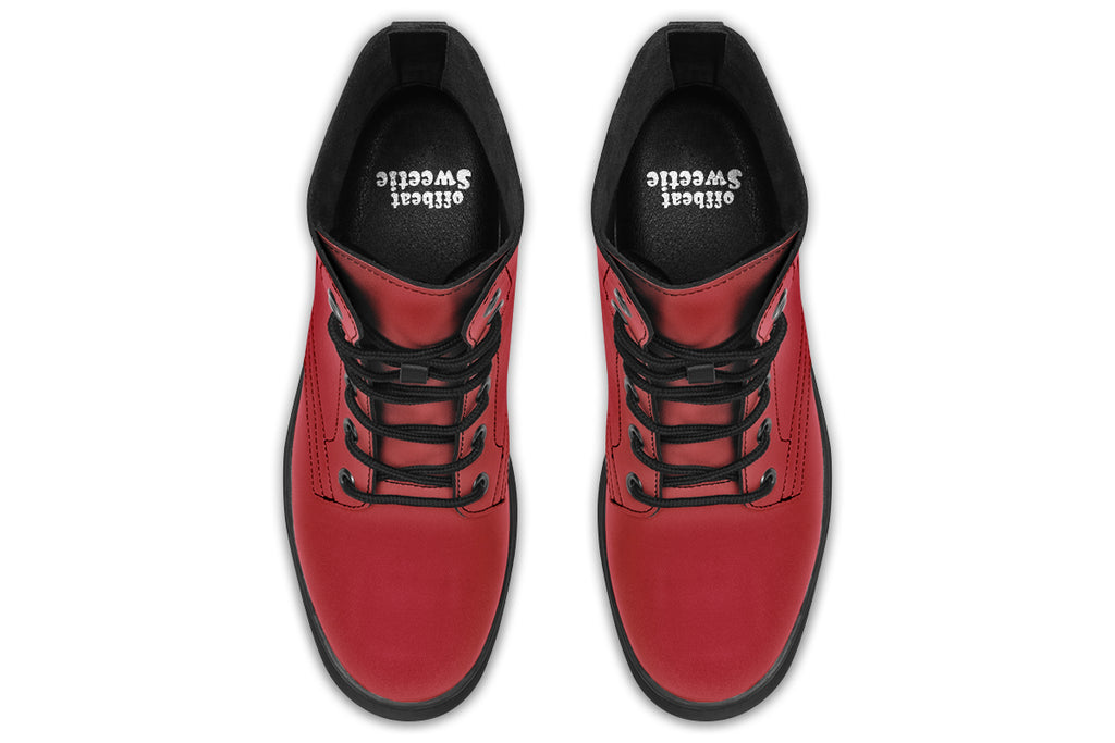 Deep red boots