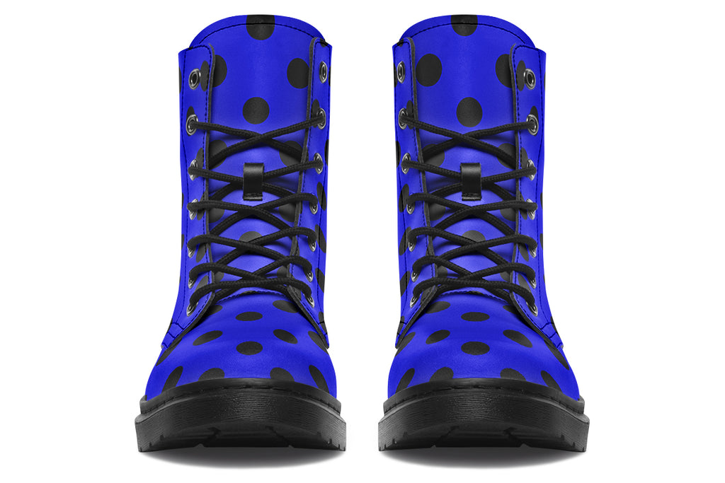 Vivid Blue Polka Dot Boots