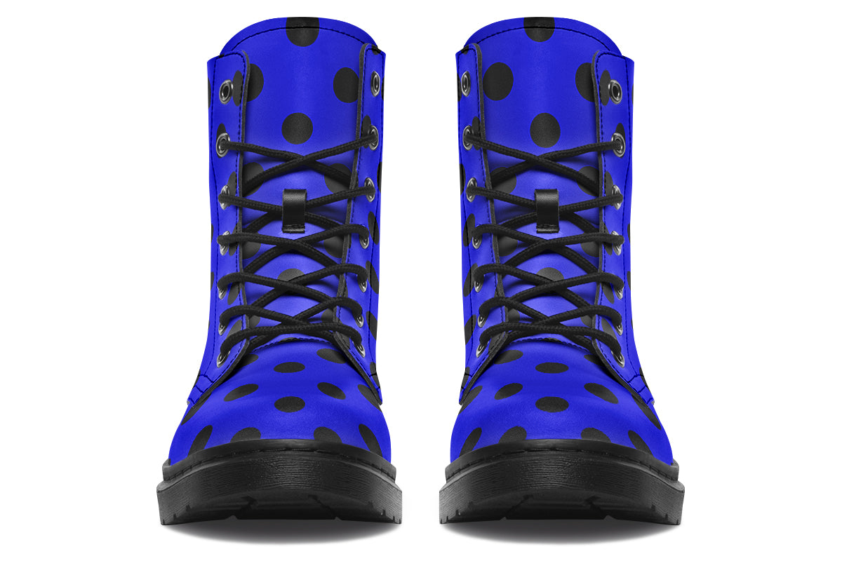 Vivid Blue Polka Dot Boots