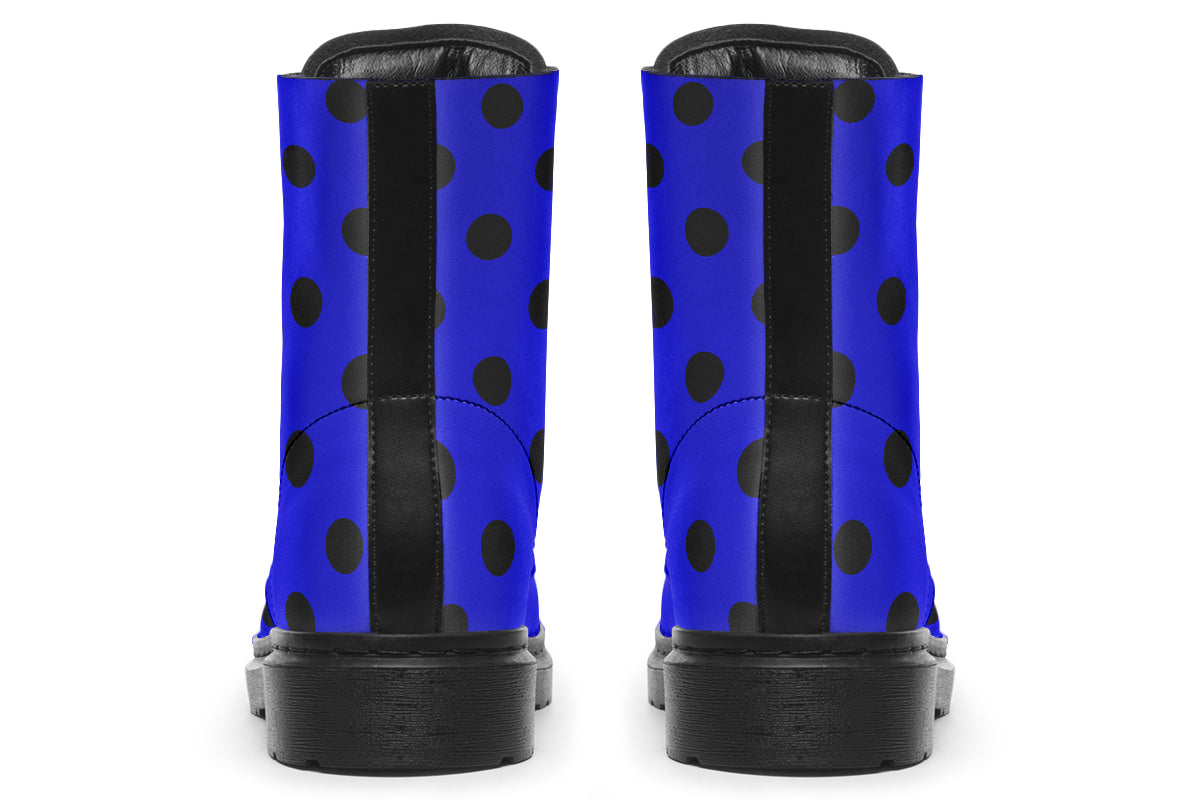 Vivid Blue Polka Dot Boots