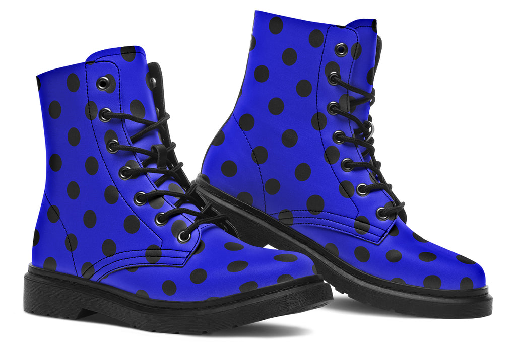 Vivid Blue Polka Dot Boots