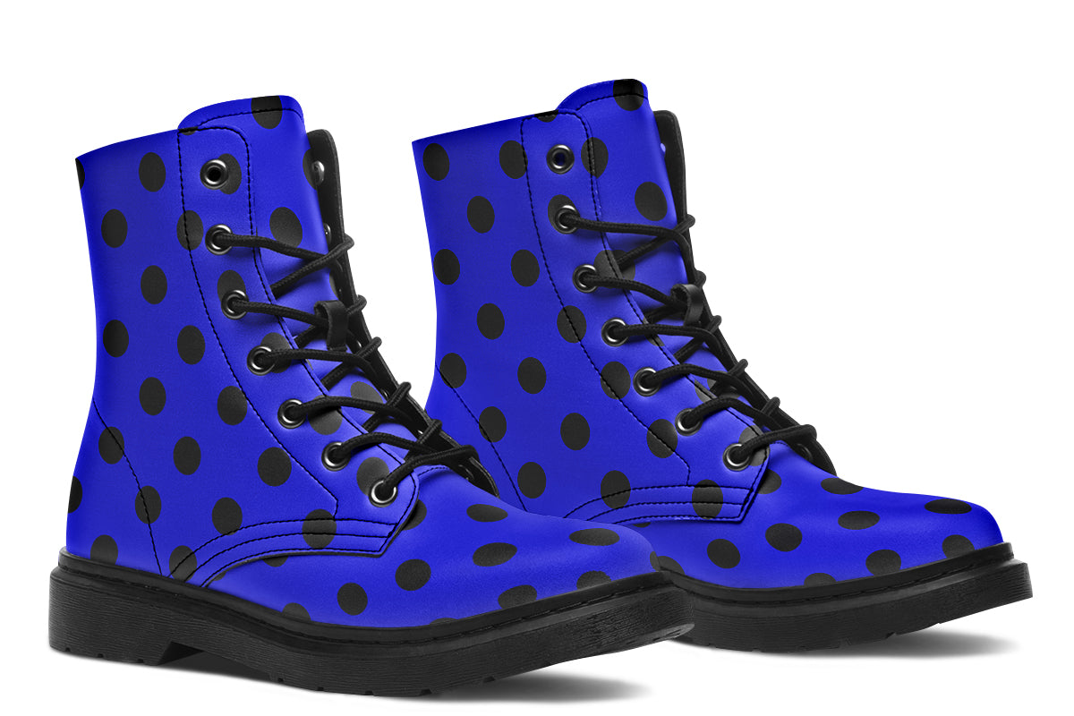 Vivid Blue Polka Dot Boots