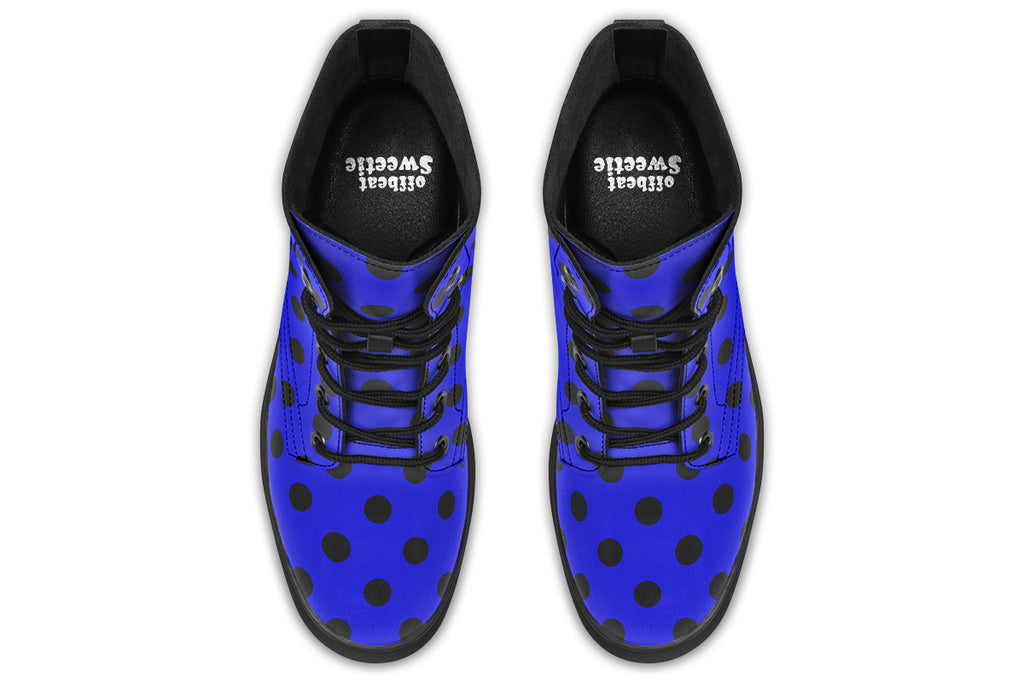Vivid Blue Polka Dot Boots