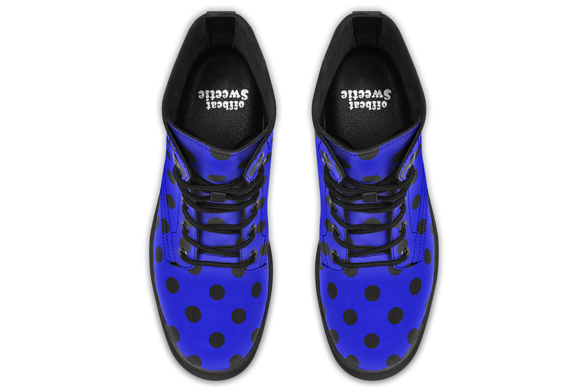 Vivid Blue Polka Dot Boots