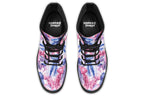 Design features pink, blue and purple watercolour-style jellyfish on a white background