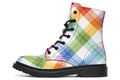 Watercolour Rainbow Plaid Boots