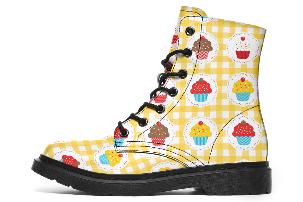 Yellow Gingham Cupcakes Boots