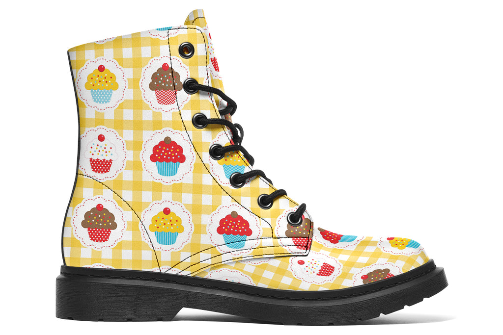 Yellow Gingham Cupcakes Boots