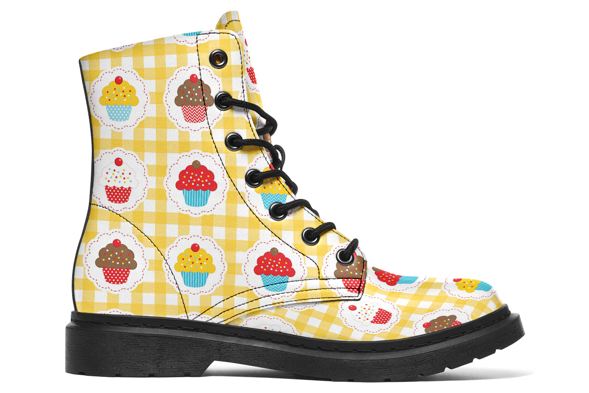 Yellow Gingham Cupcakes Boots