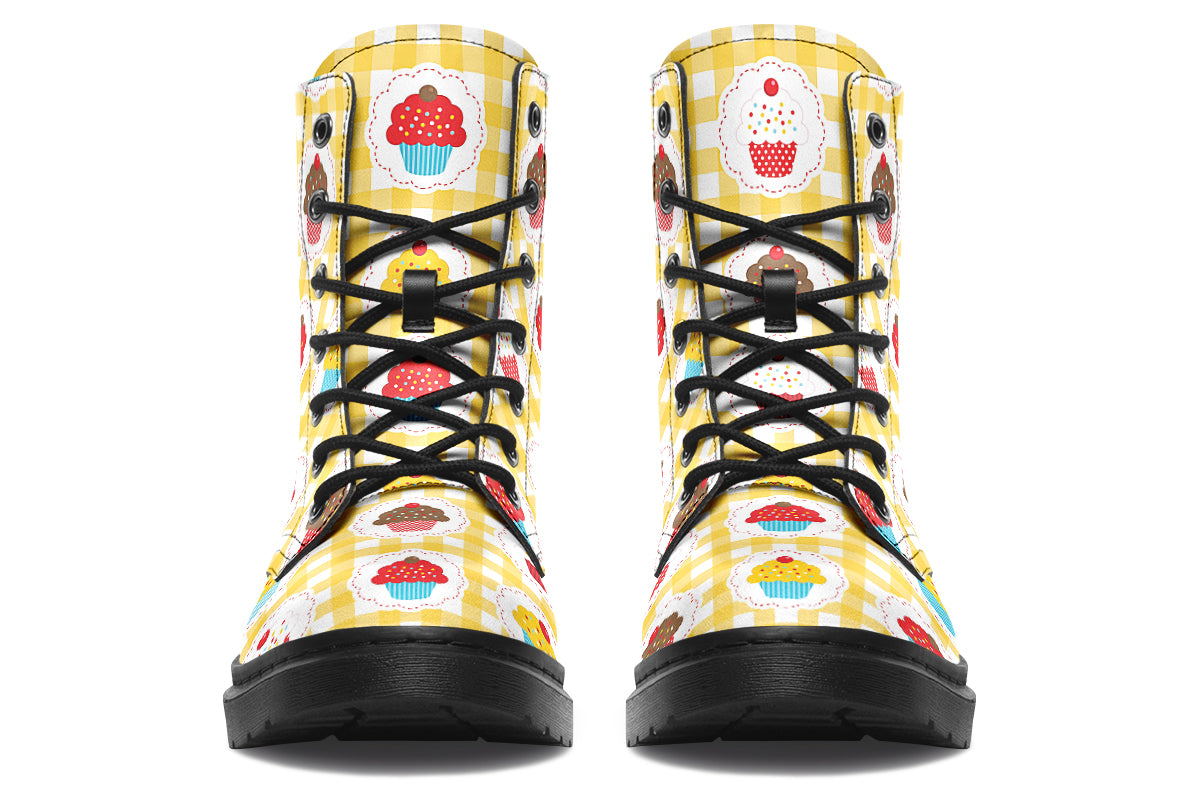 Yellow Gingham Cupcakes Boots