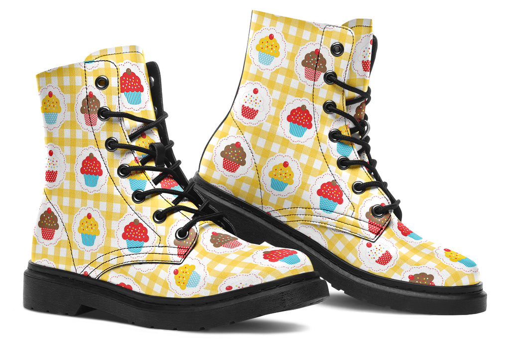 Yellow Gingham Cupcakes Boots