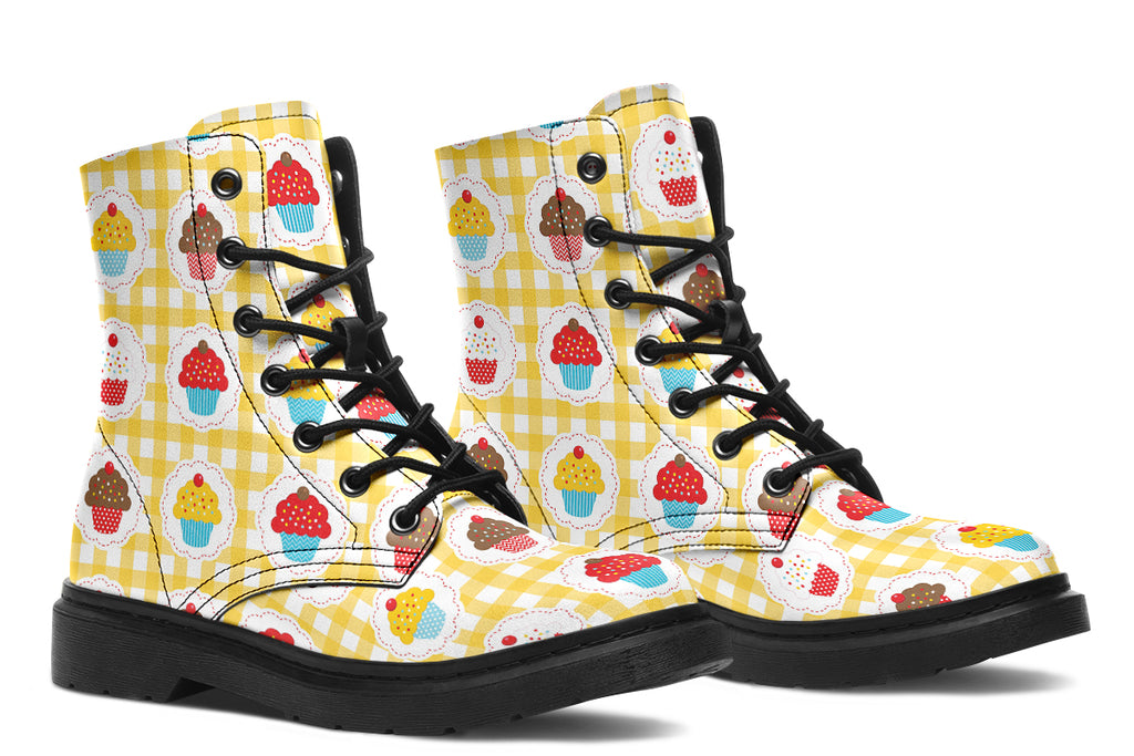 Yellow Gingham Cupcakes Boots