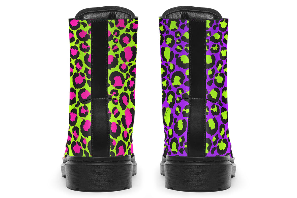Zombie Leopard x Neon Leopard Mismatch Boots