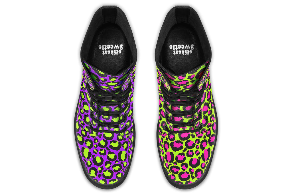 Zombie Leopard x Neon Leopard Mismatch Boots