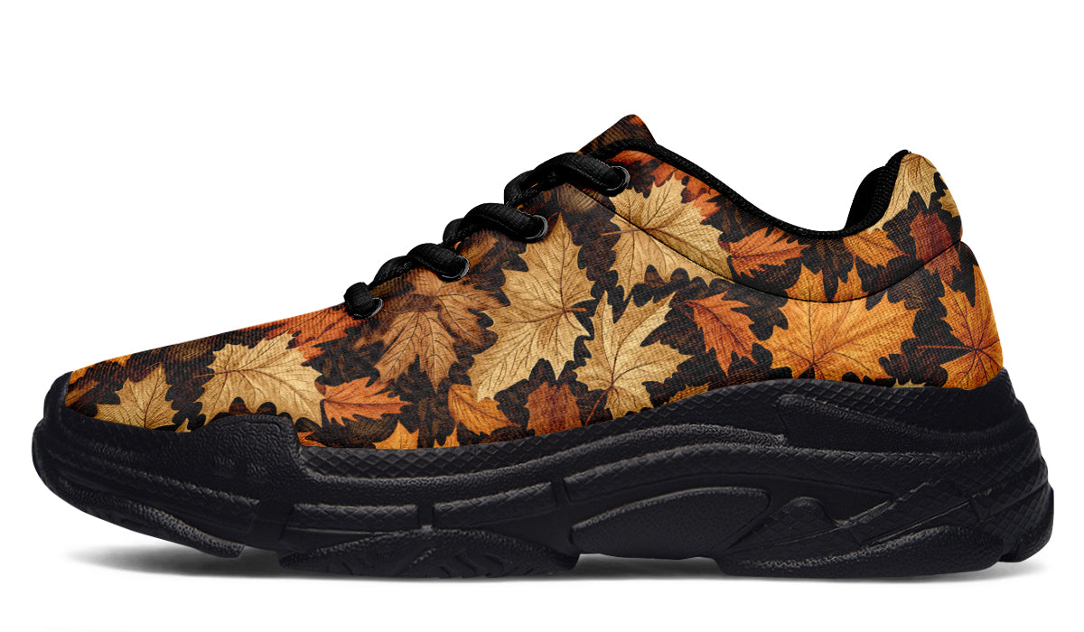 Autumn Leaves Chunky Sneakers - Offbeat Sweetie