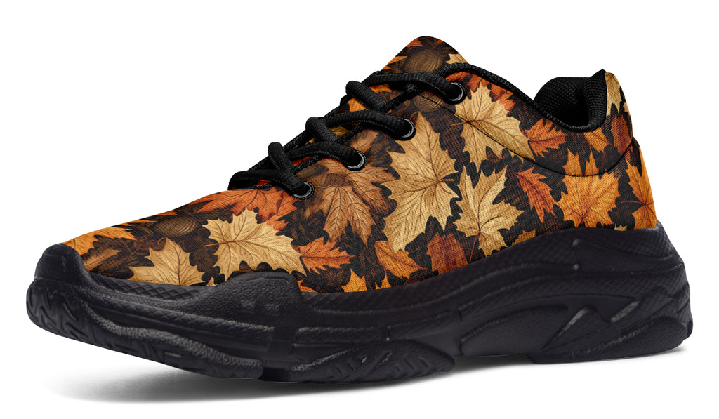 Autumn Leaves Chunky Sneakers - Offbeat Sweetie