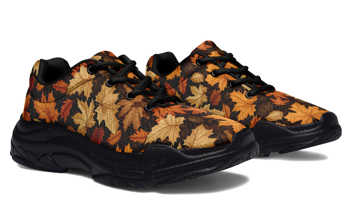 Autumn Leaves Chunky Sneakers - Offbeat Sweetie
