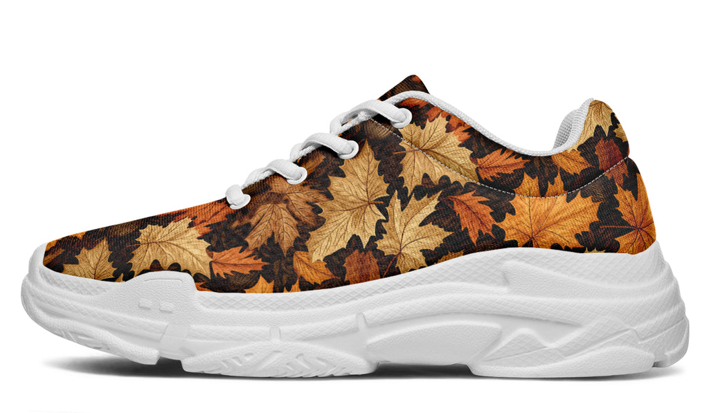 Autumn Leaves Chunky Sneakers - Offbeat Sweetie