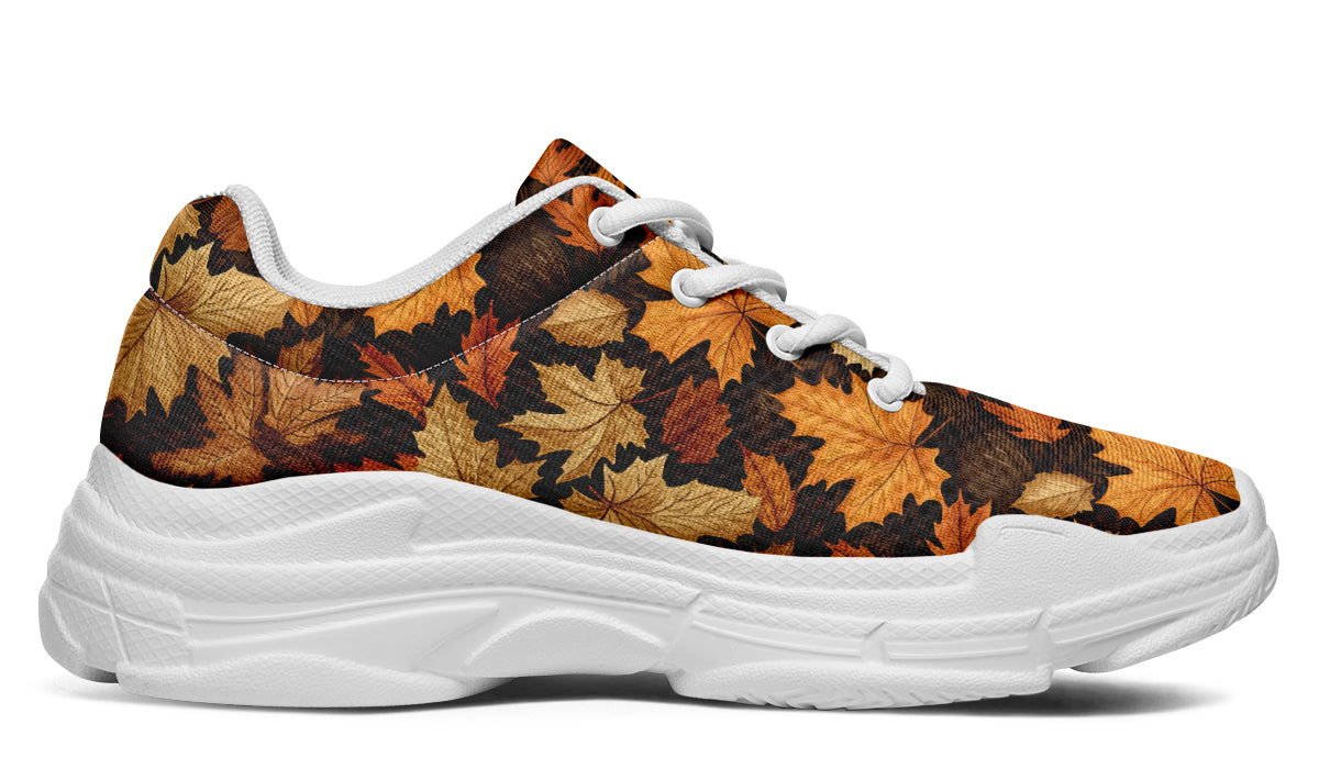 Autumn Leaves Chunky Sneakers - Offbeat Sweetie