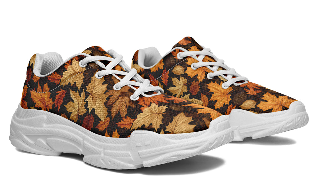 Autumn Leaves Chunky Sneakers - Offbeat Sweetie
