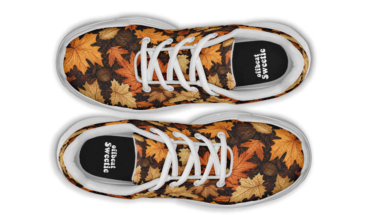 Autumn Leaves Chunky Sneakers - Offbeat Sweetie