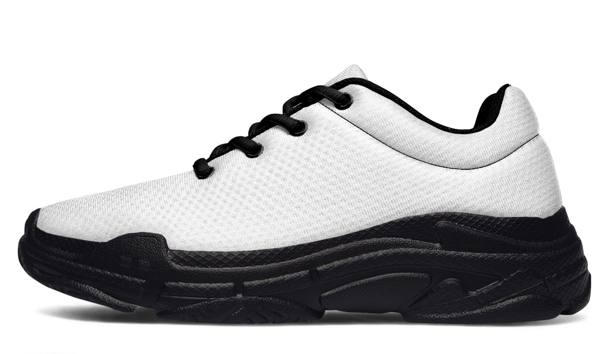Black and White Mismatch Chunky Sneakers