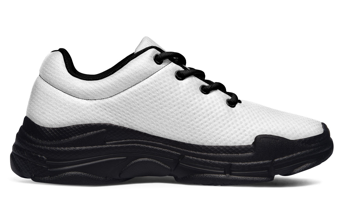 Black and White Mismatch Chunky Sneakers