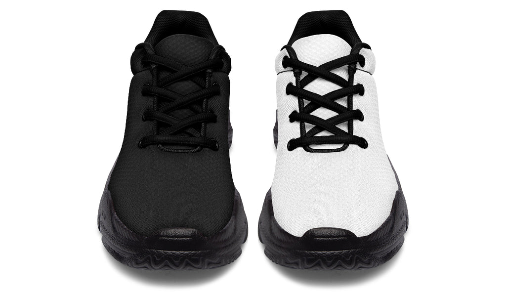 Black and White Mismatch Chunky Sneakers