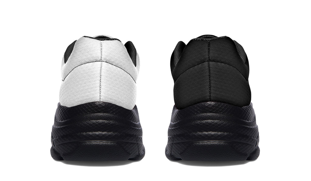 Black and White Mismatch Chunky Sneakers