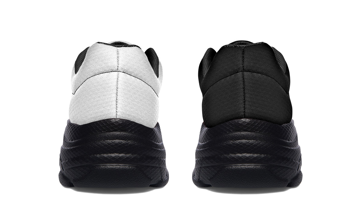 Black and White Mismatch Chunky Sneakers
