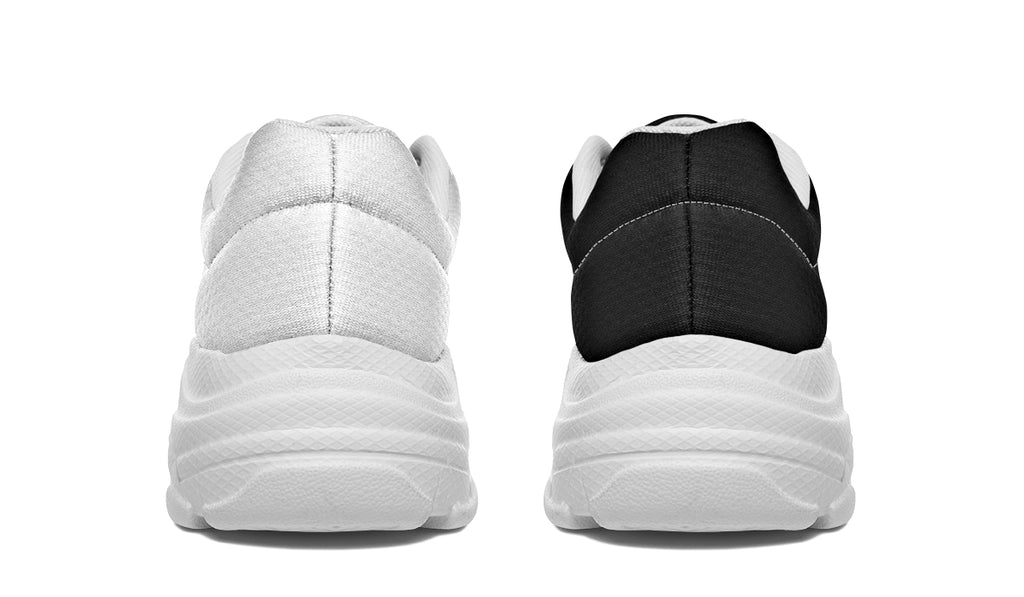 Black and White Mismatch Chunky Sneakers