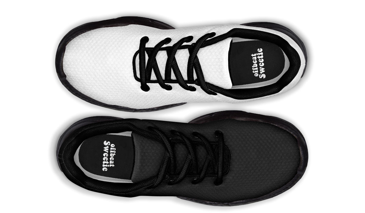 Black and White Mismatch Chunky Sneakers