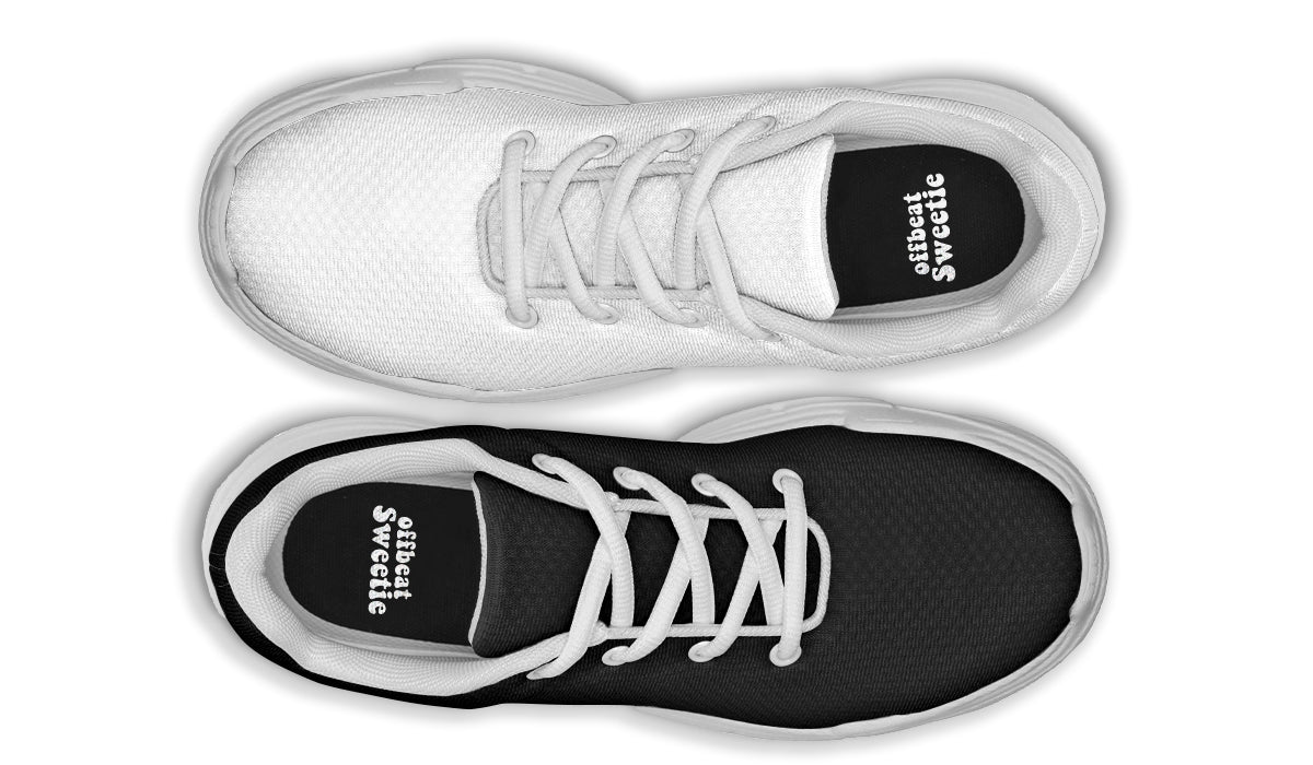 Black and White Mismatch Chunky Sneakers