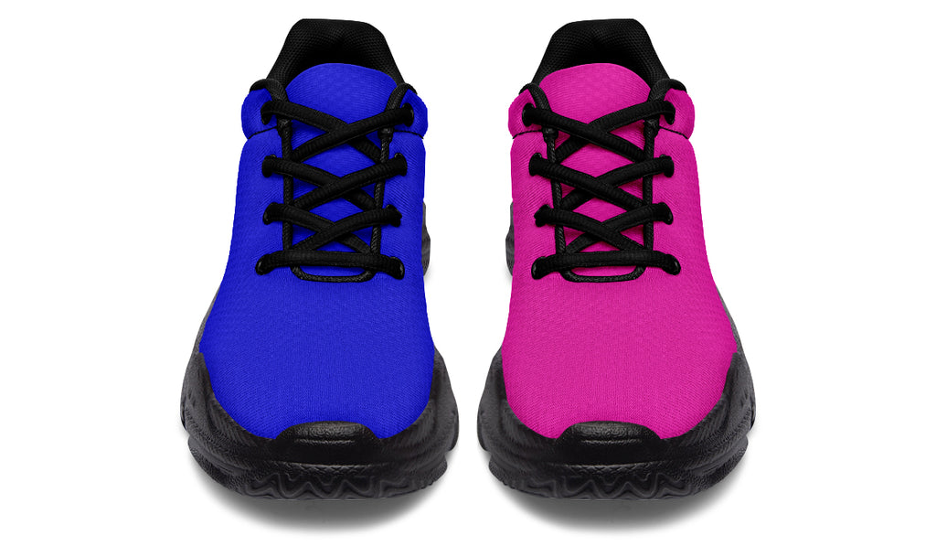 Blue And Pink Mismatch Chunky Sneakers - Offbeat Sweetie