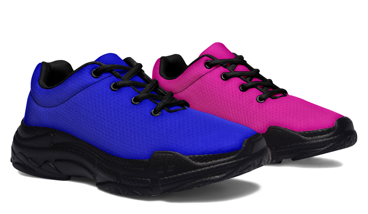 Blue And Pink Mismatch Chunky Sneakers - Offbeat Sweetie