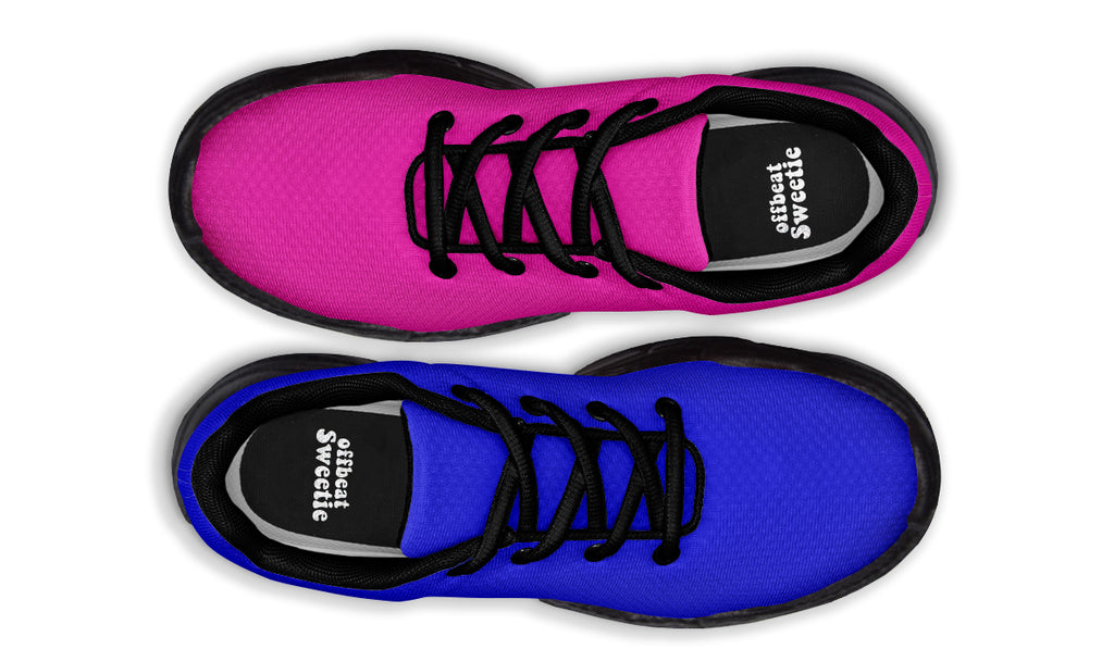 Blue And Pink Mismatch Chunky Sneakers - Offbeat Sweetie