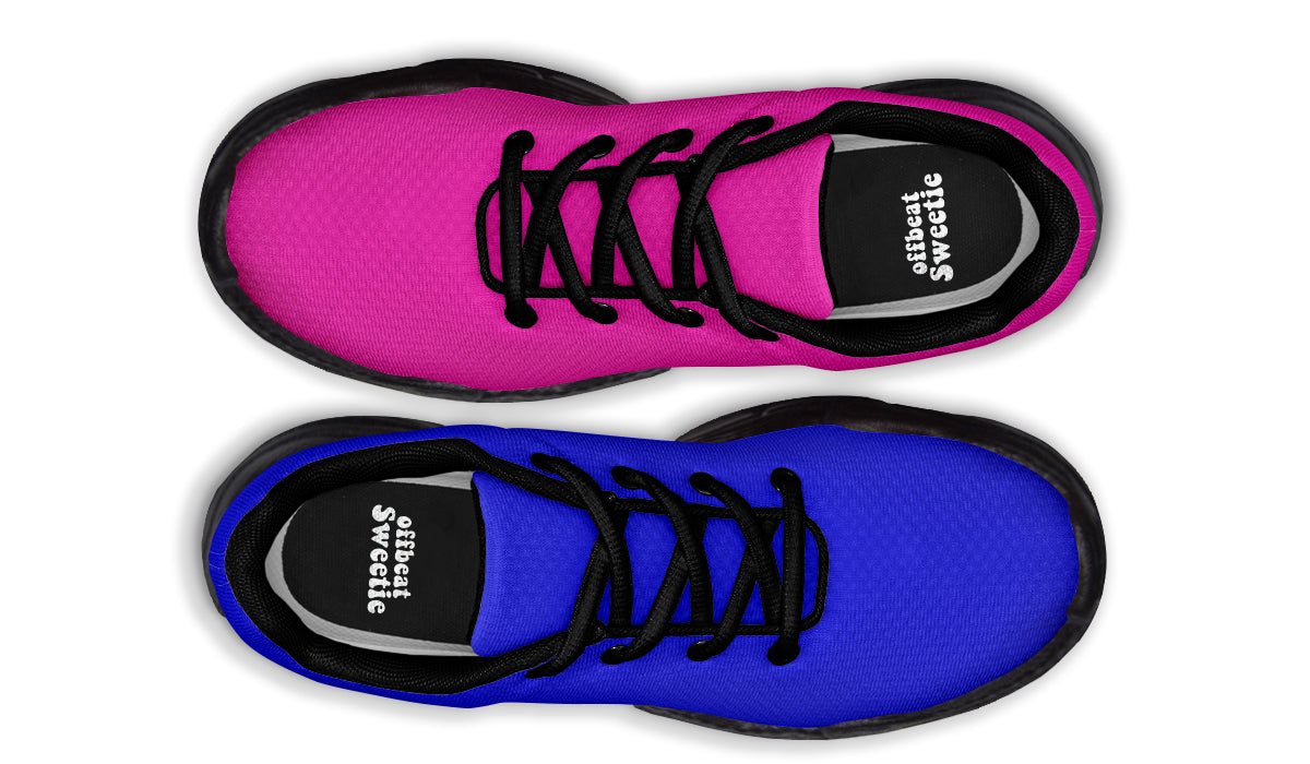 Blue And Pink Mismatch Chunky Sneakers - Offbeat Sweetie