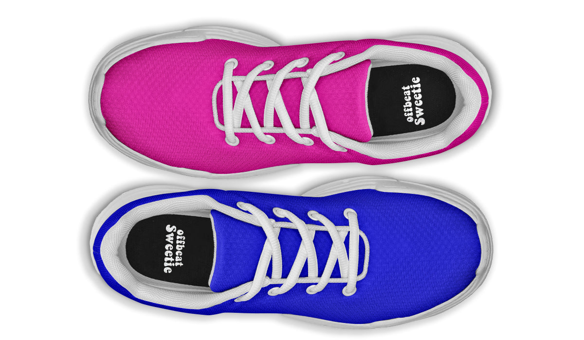 Blue And Pink Mismatch Chunky Sneakers - Offbeat Sweetie