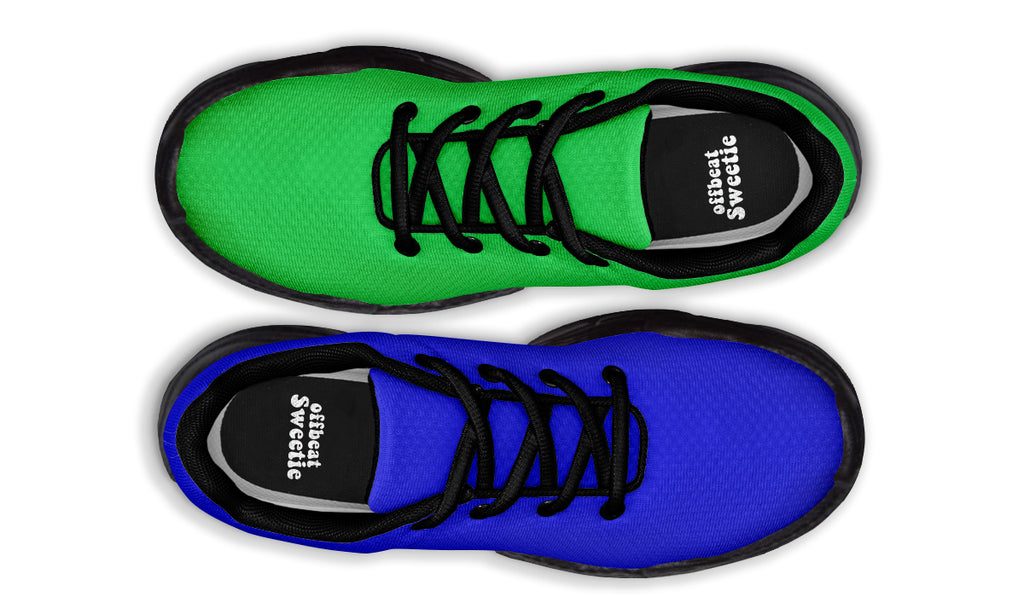 Blue and Green Mismatch Chunky Sneakers