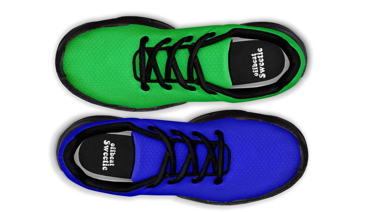 Blue and Green Mismatch Chunky Sneakers