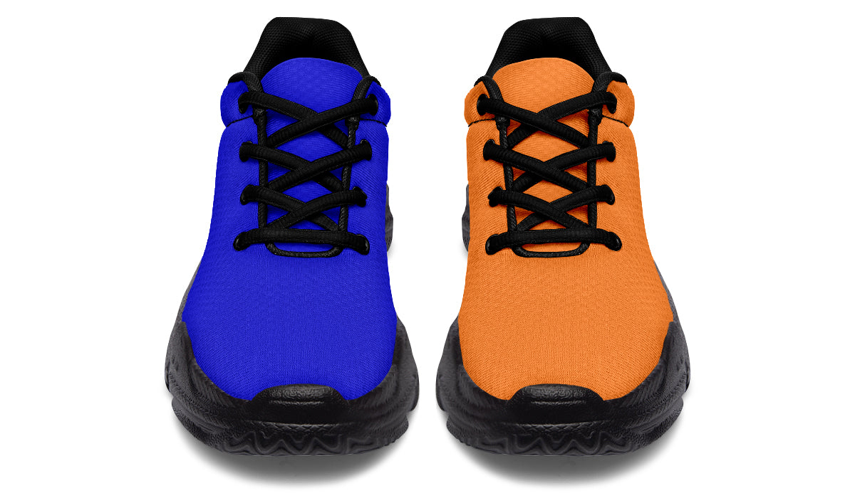 Blue and Orange Mismatch Chunky Sneakers