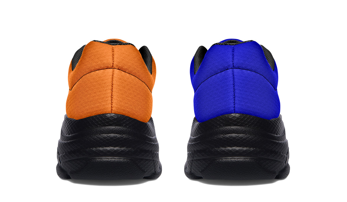 Blue and Orange Mismatch Chunky Sneakers