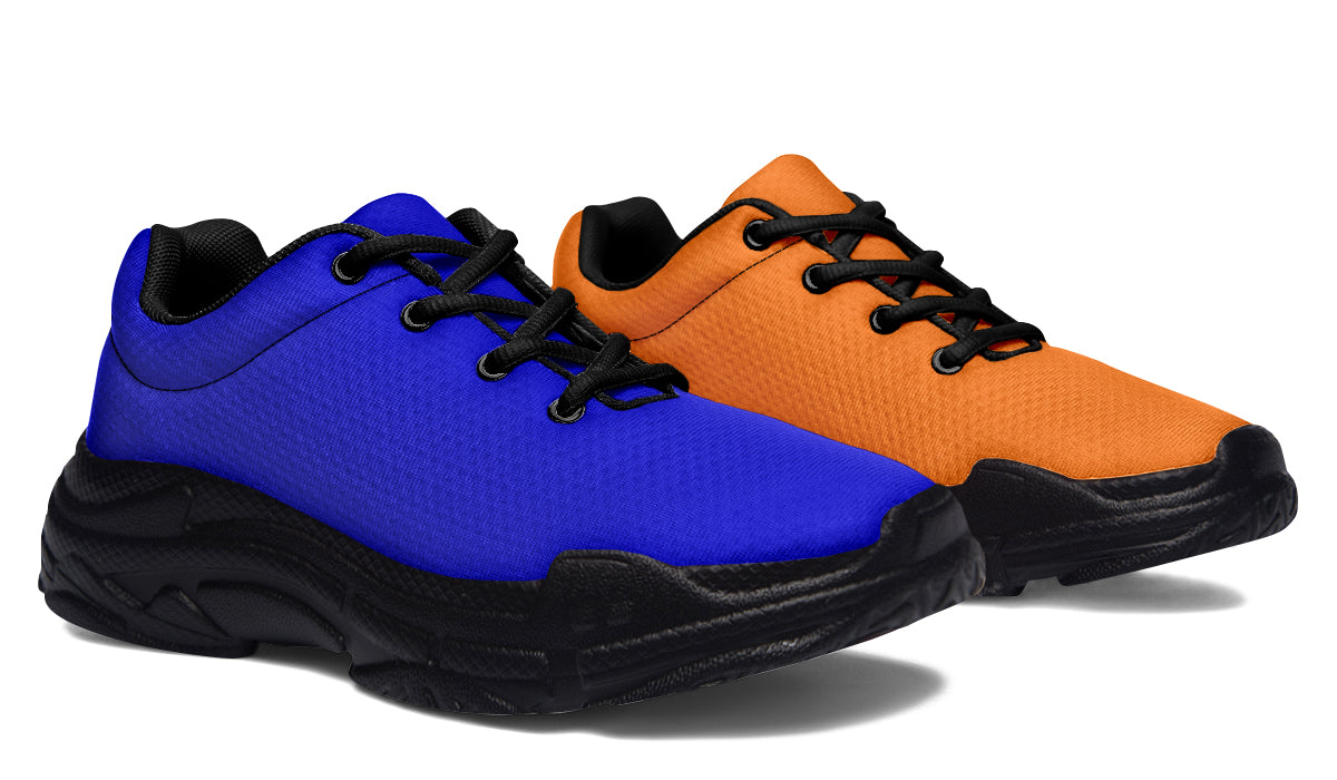 Blue and Orange Mismatch Chunky Sneakers