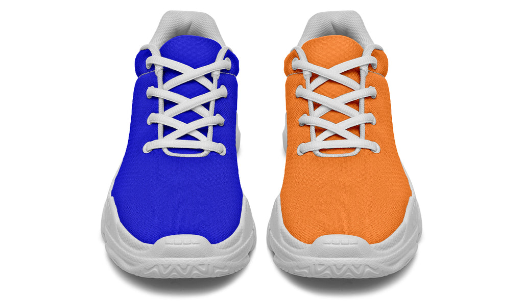 Blue and Orange Mismatch Chunky Sneakers